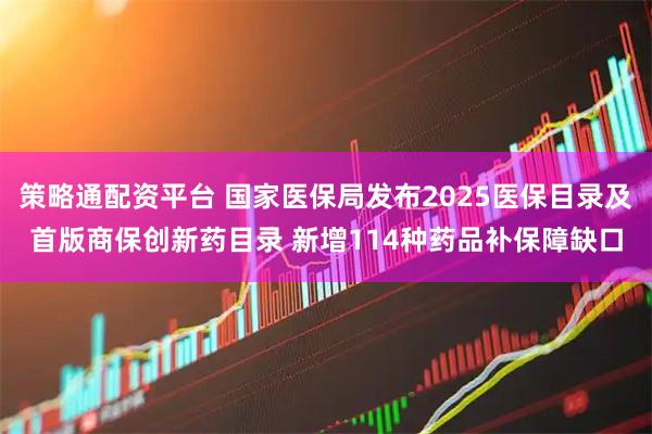 策略通配资平台 国家医保局发布2025医保目录及首版商保创新药目录 新增114种药品补保障缺口